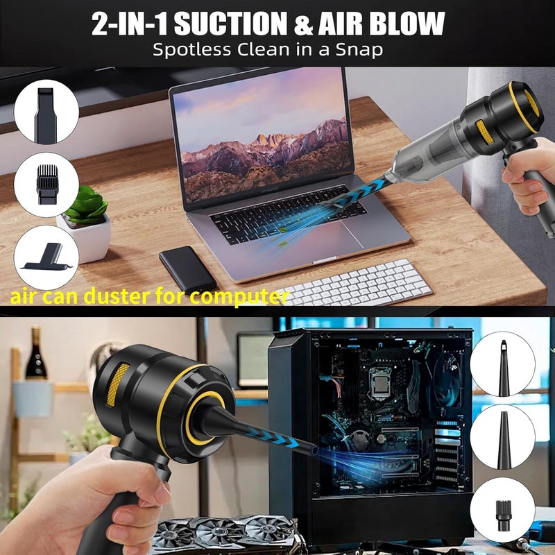 WINWEND Car Vacuum Cleaner High Power - 22000PA Portable Cars Vacuum 4 in 1 Compressed Air Duster & Air Blower & Pump Hand Held Vacuum Cordless with Brushless Motor for Car Home Office Black - Image 3